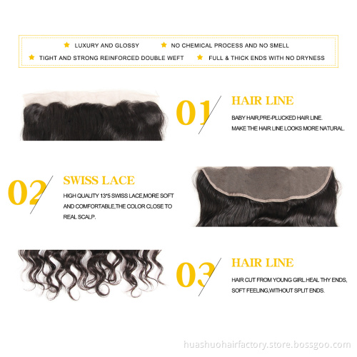 Indian Loose Deep Wave Hair Weave Bundles Raw Indian Temple Virgin Human Hair With 13*4 Frontal